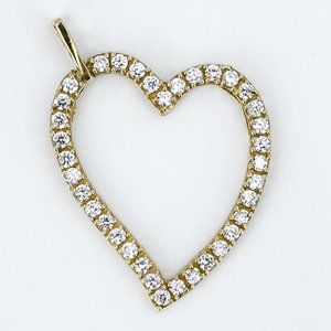 10k Yellow Gold Cubic Zirconia Heart Pendant